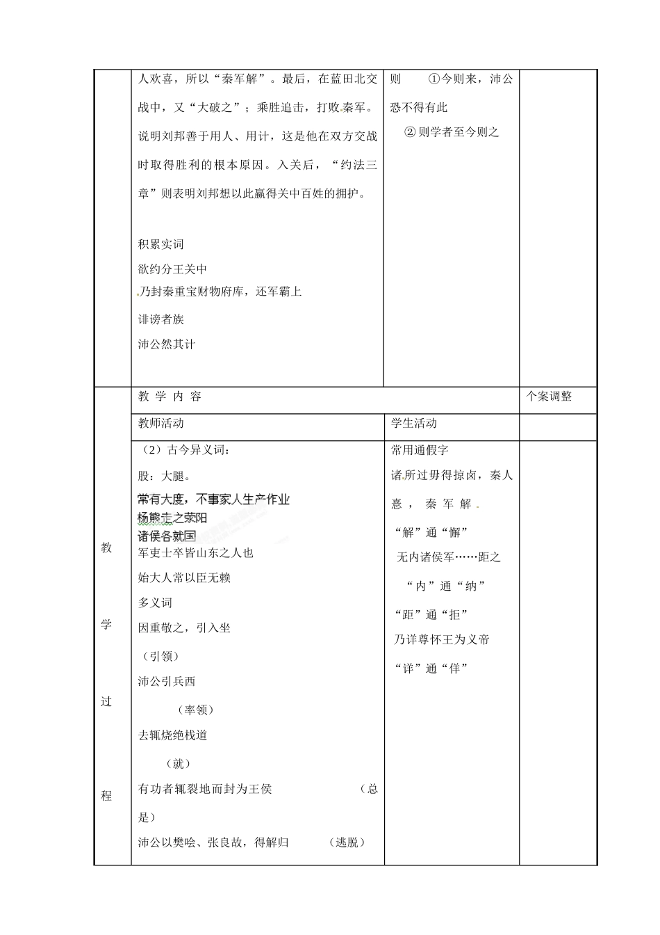 江苏省新沂市第二中学高二语文 高祖本纪2教案 新人教版_第2页