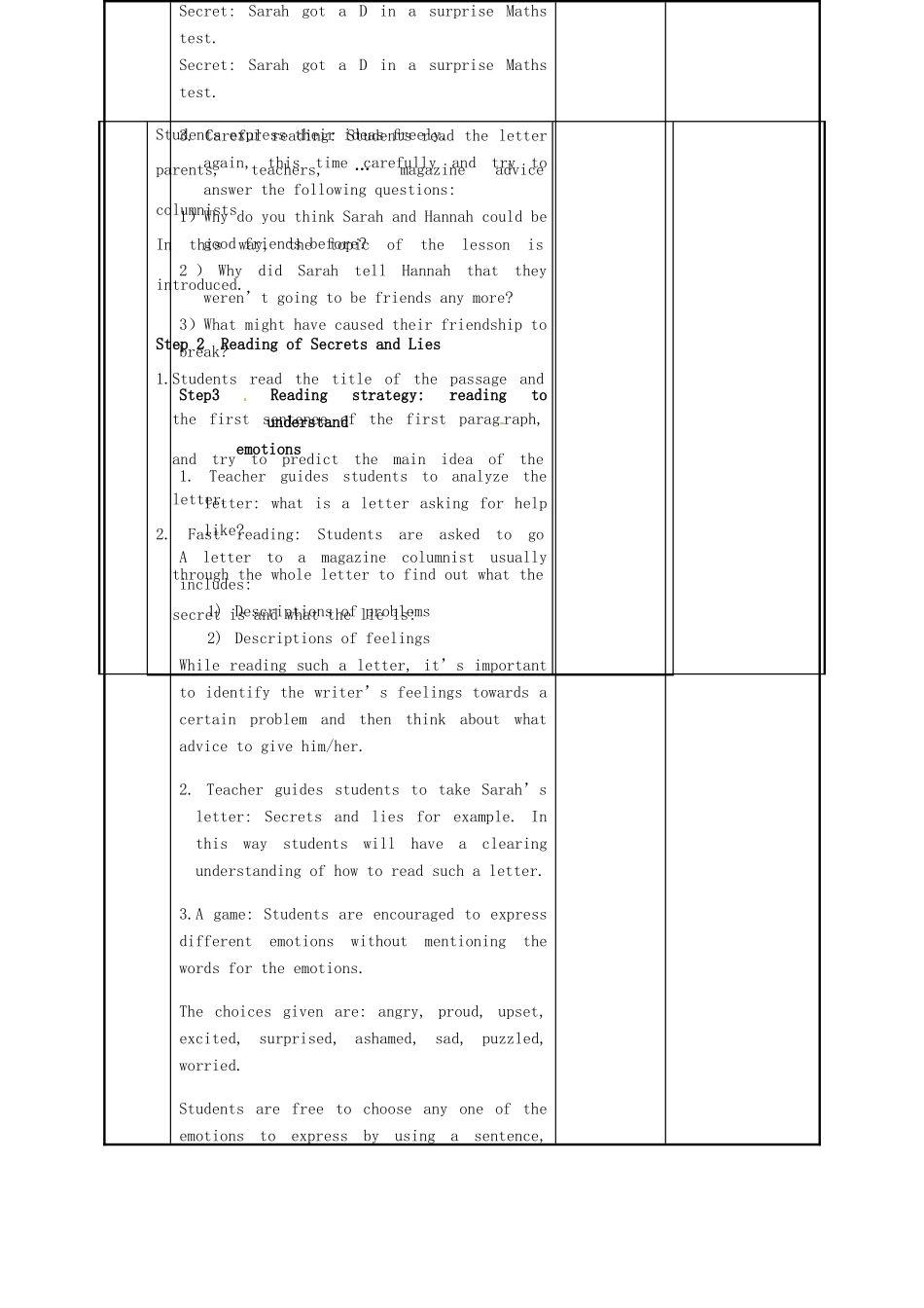 江苏省新沂市第二中学高中英语《Unit 1 Getting along with others Reading(1)》教案 新人教版必修5_第2页