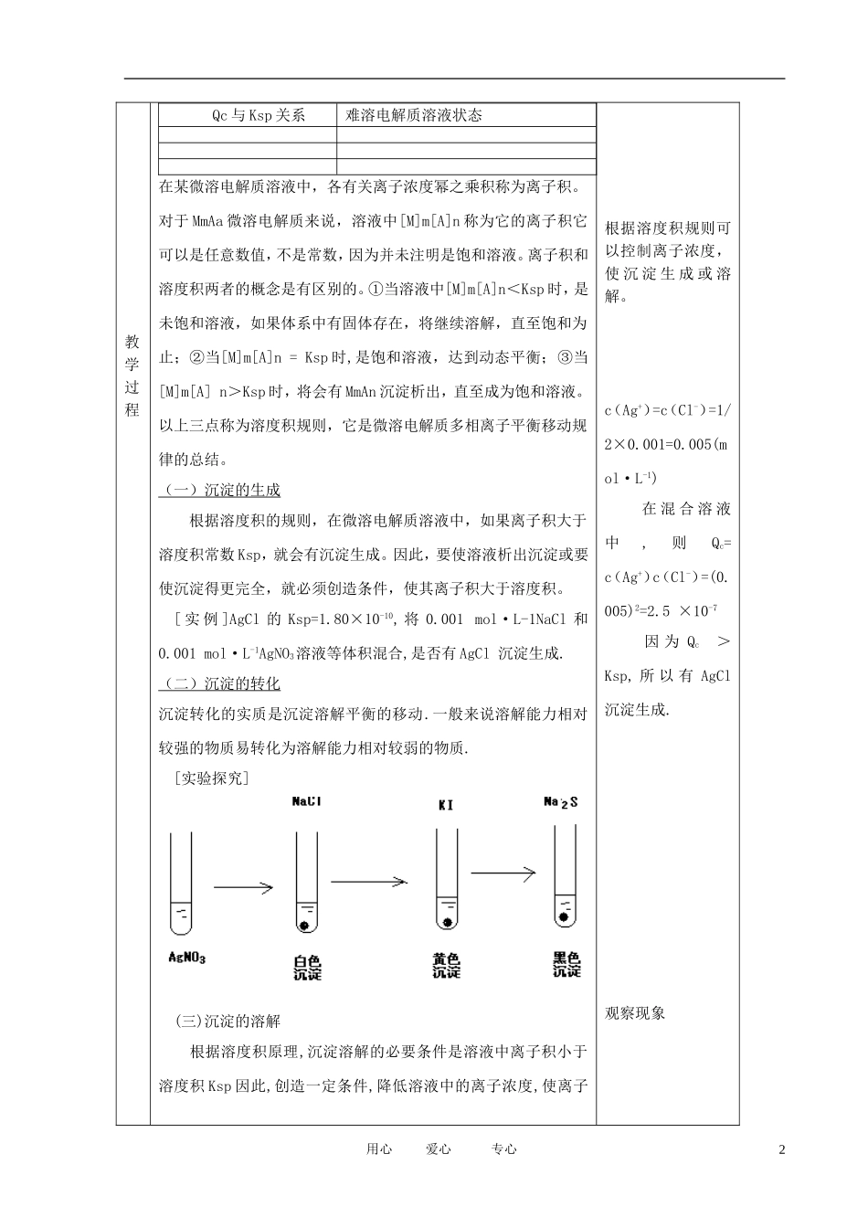 江苏省新沂市王楼中学高中化学 第四单元《沉淀溶解平衡：沉淀溶解平衡的应用》教案 苏教版选修4_第2页