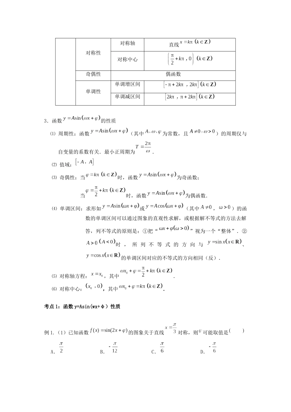 高一数学上学期高频考点突破 专题15 正弦型函数图像与性质（含解析）新人教A版必修第一册-新人教A版高一第一册数学试题_第2页