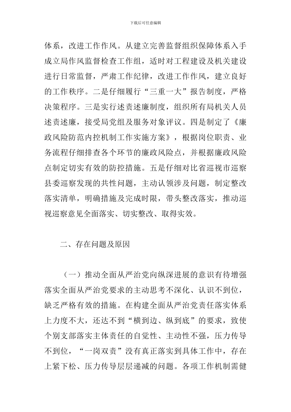 2024年局党委书记履行全面从严治党责任述职报告_第3页