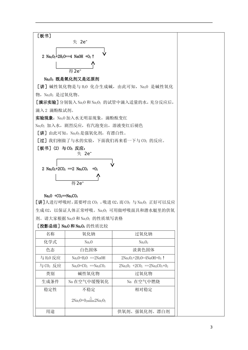 江苏省平潮高级中学高中化学集体备课 《第三章 金属及其化合物》第二节 几种重要的金属化合物教案 苏教版必修1_第3页
