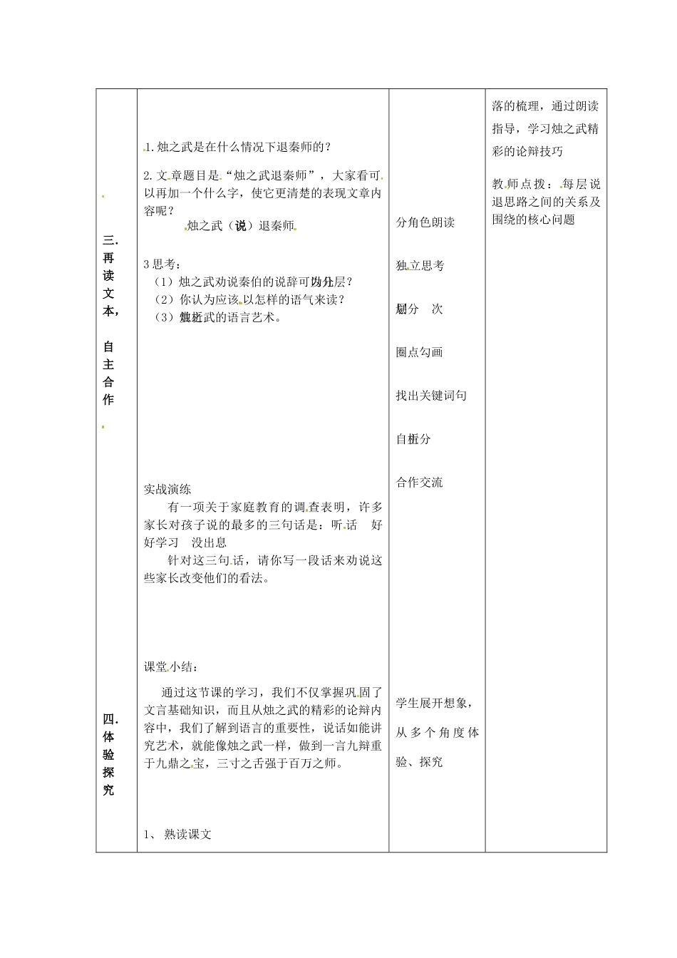 江苏省常州市西夏墅中学高中语文 烛之武退秦师（3）教案 苏教版必修3_第2页