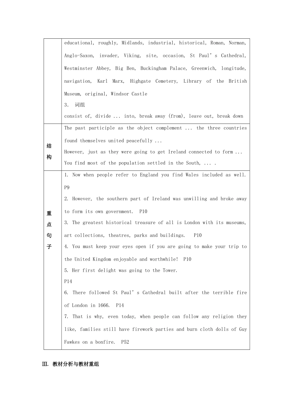 广东省陆河外国语学校高中英语 Unit2 The United Kingdom教案 新人教版必修5_第2页