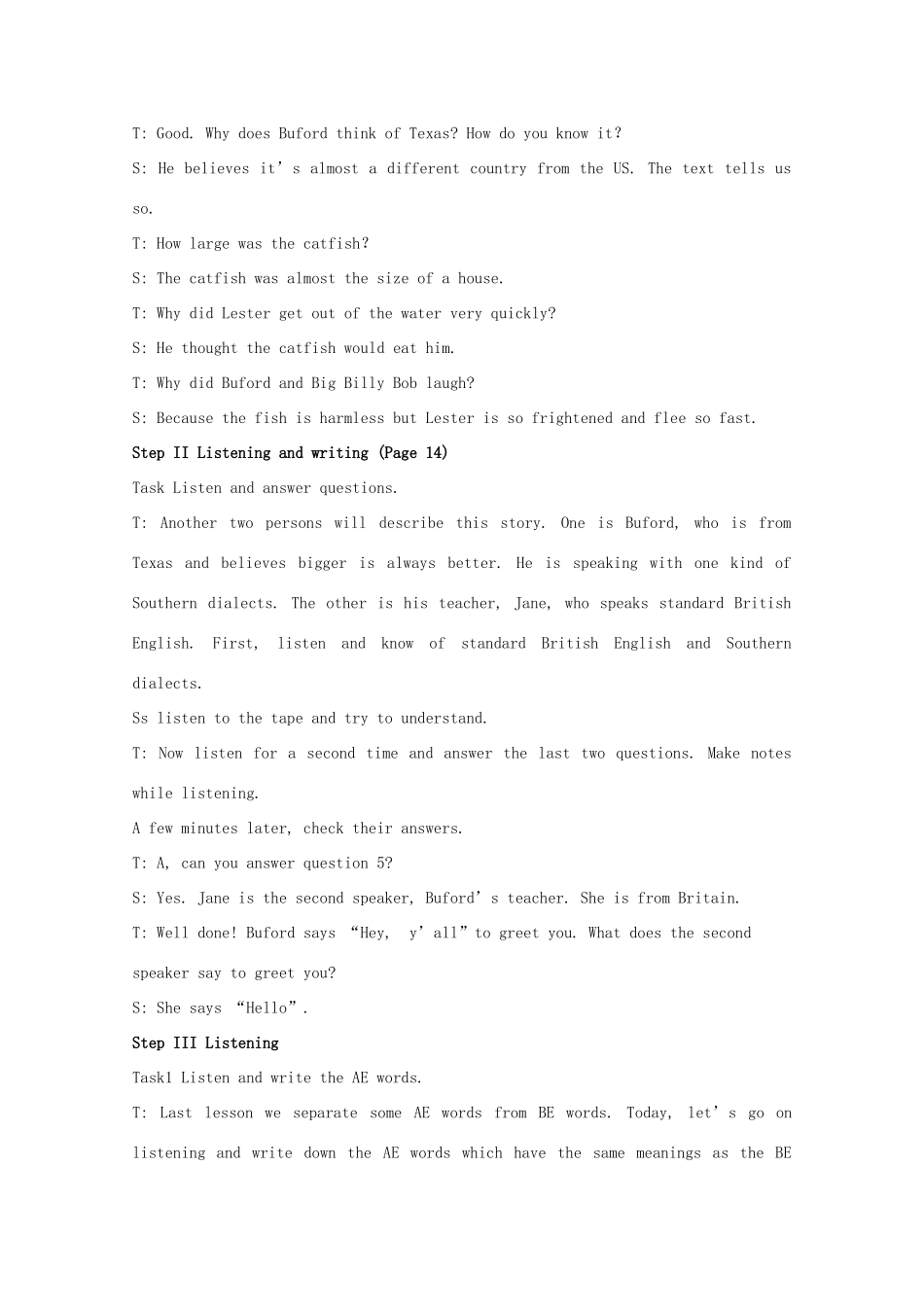 广东省陆河外国语学校高中英语 Unit2 English Around the World-The fourth Period Listening教案 新人教版必修1_第2页