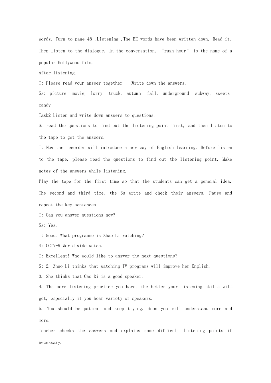 广东省陆河外国语学校高中英语 Unit2 English Around the World-The fourth Period Listening教案 新人教版必修1_第3页