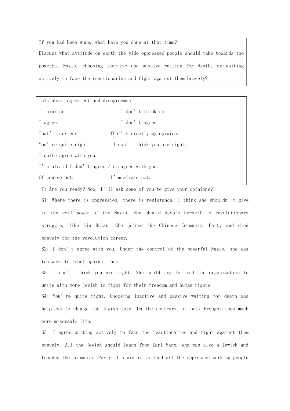 广东省陆河外国语学校高中英语 Unit1 Friendship-The third Period Reading教案 新人教版必修1_第3页