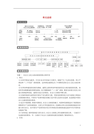 广东省佛山市高三历史上学期第六单元单元小结说课稿