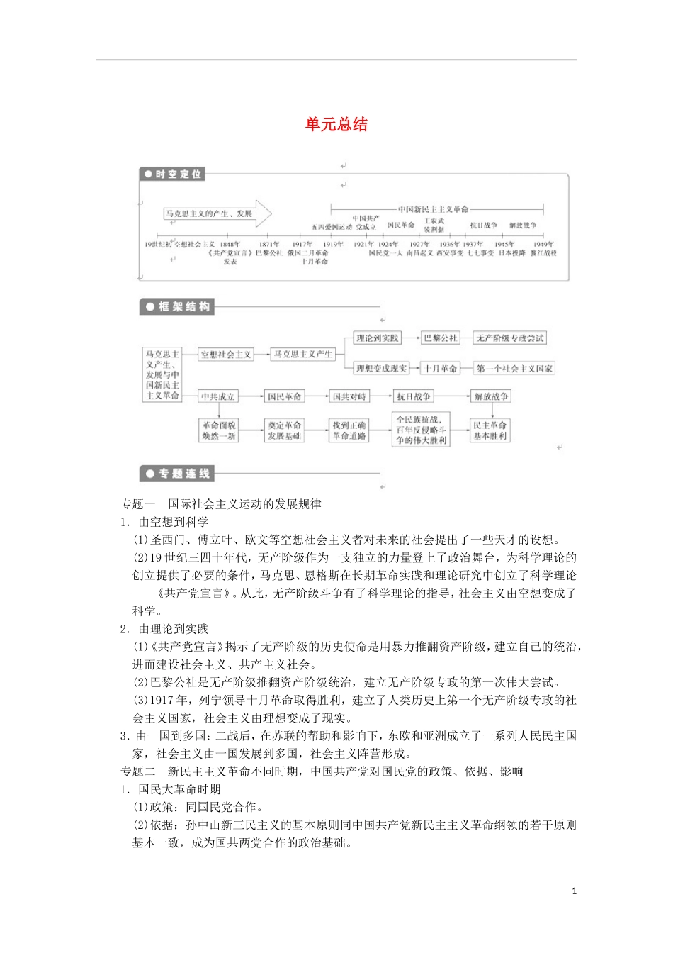 广东省佛山市高三历史上学期第五单元单元小结说课稿_第1页
