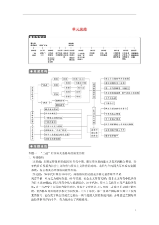 广东省佛山市高三历史上学期第七单元单元小结说课稿