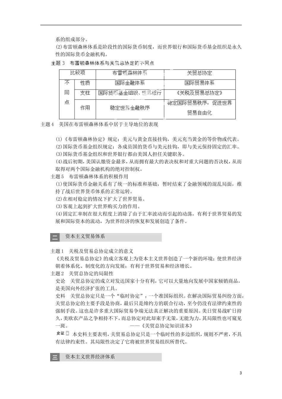 广东省佛山市高三历史 第26讲《战后资本主义世界经济体系的形成》说课稿_第3页