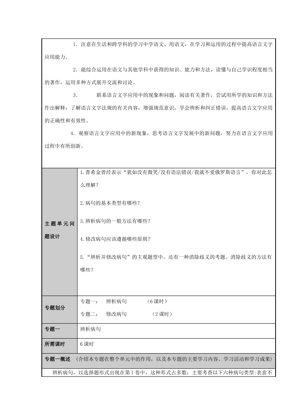 山东省淄博高中2012-2013学年高二语文 辨析并修改病句主题单元设计_第3页