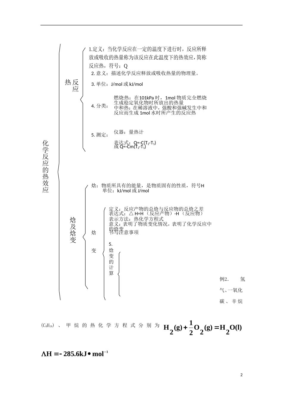 山东省枣庄一中高二化学《化学反应的热效》教案8_第2页