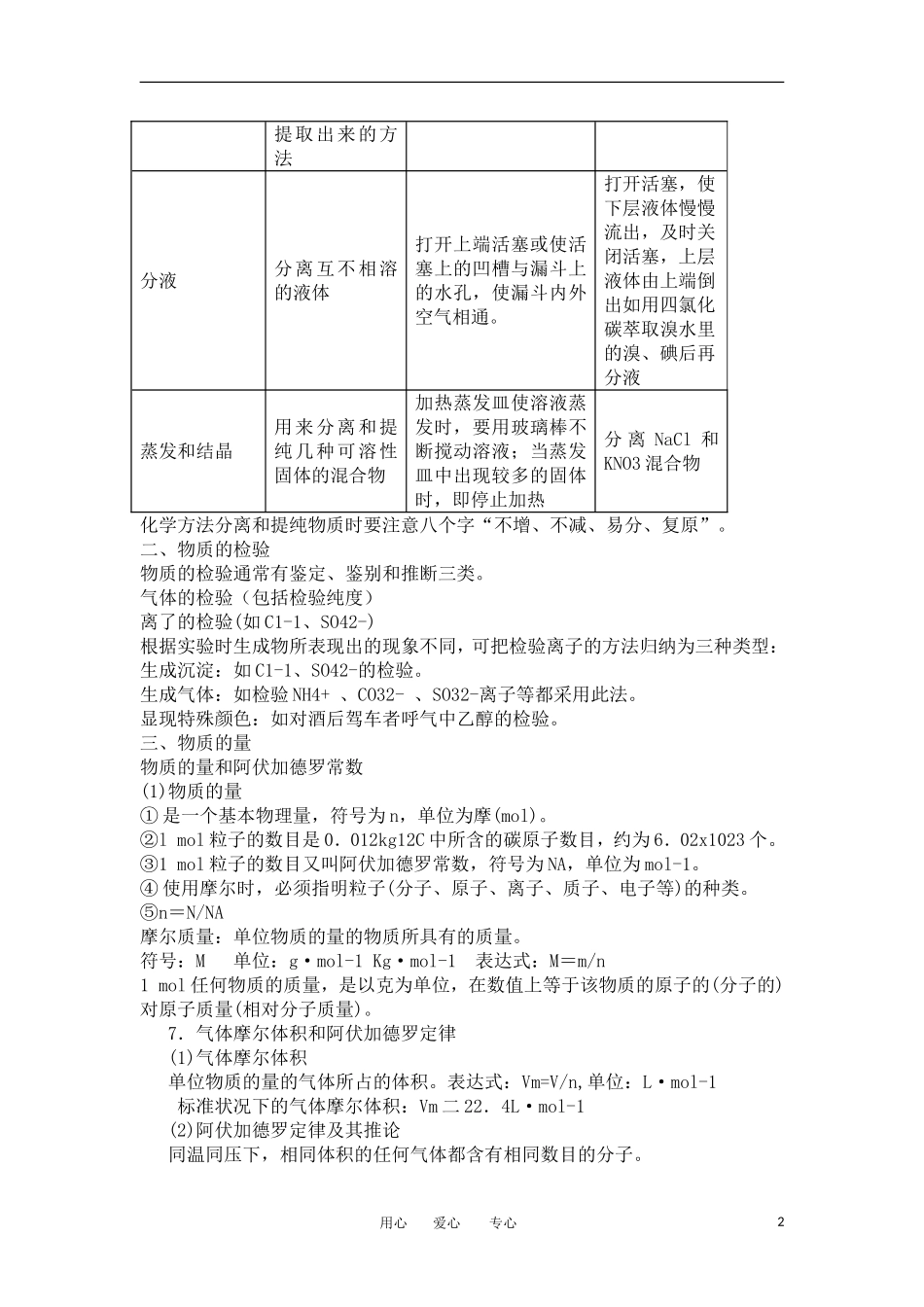 山东省临清三中11-12学年高中化学 总复习及考点分析教学案 新人教版必修1_第2页