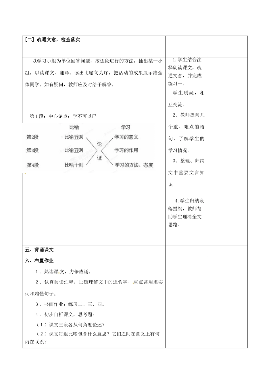 四川省邻水县坛同中学高二语文《劝学（第1课时）》教案_第3页