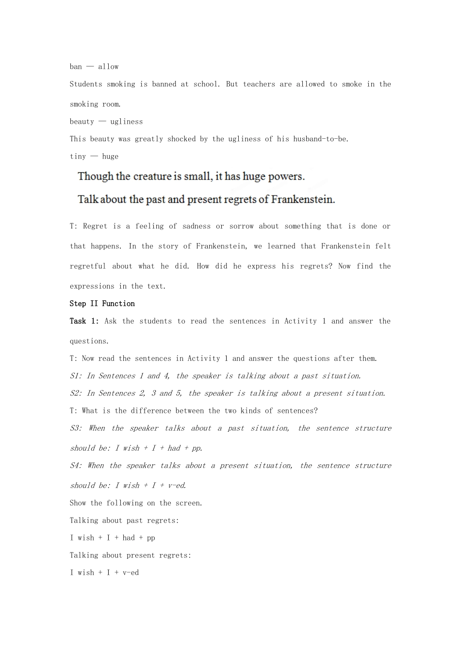 四川省宣汉中学2014高中英语 Module 5 Cloning The Fourth Period Language Study教案 外研版选修6_第2页