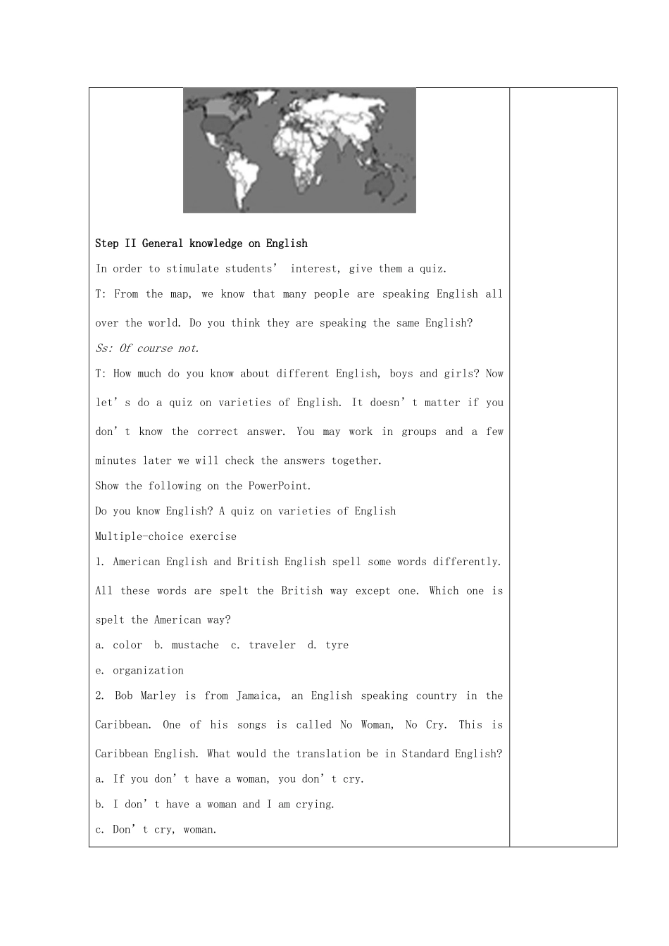 四川省宜宾市一中高二英语《Book5 Module1》教学设计-人教版高二全册英语教案_第2页