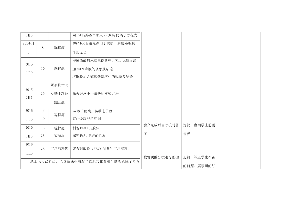 四川省宜宾市一中高三化学第3周教学设计（铁及其化合物）-人教版高三全册化学教案_第2页