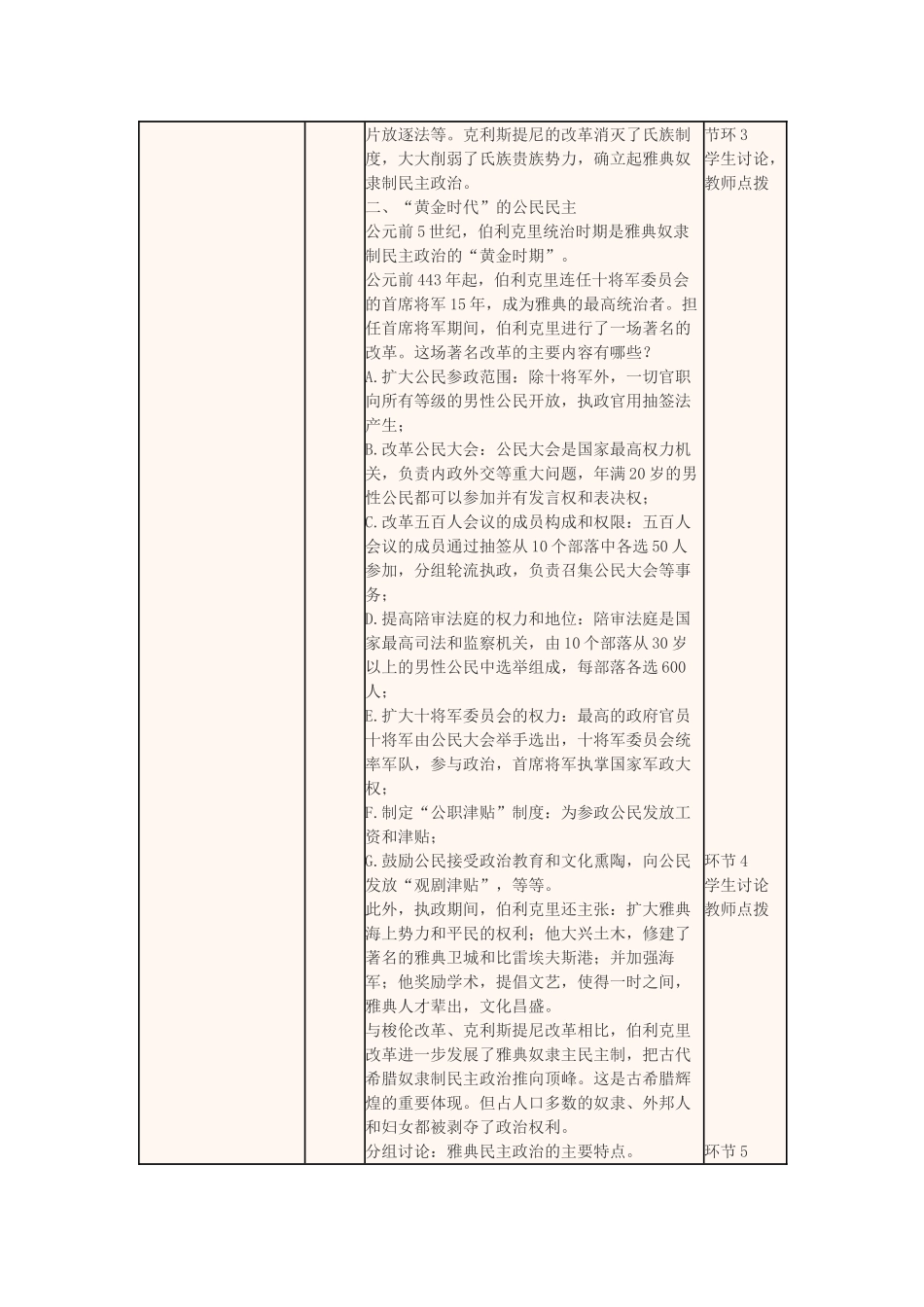 四川省宜宾市一中高一历史第13周 6.2卓尔不群的雅典教学设计-人教版高一全册历史教案_第2页