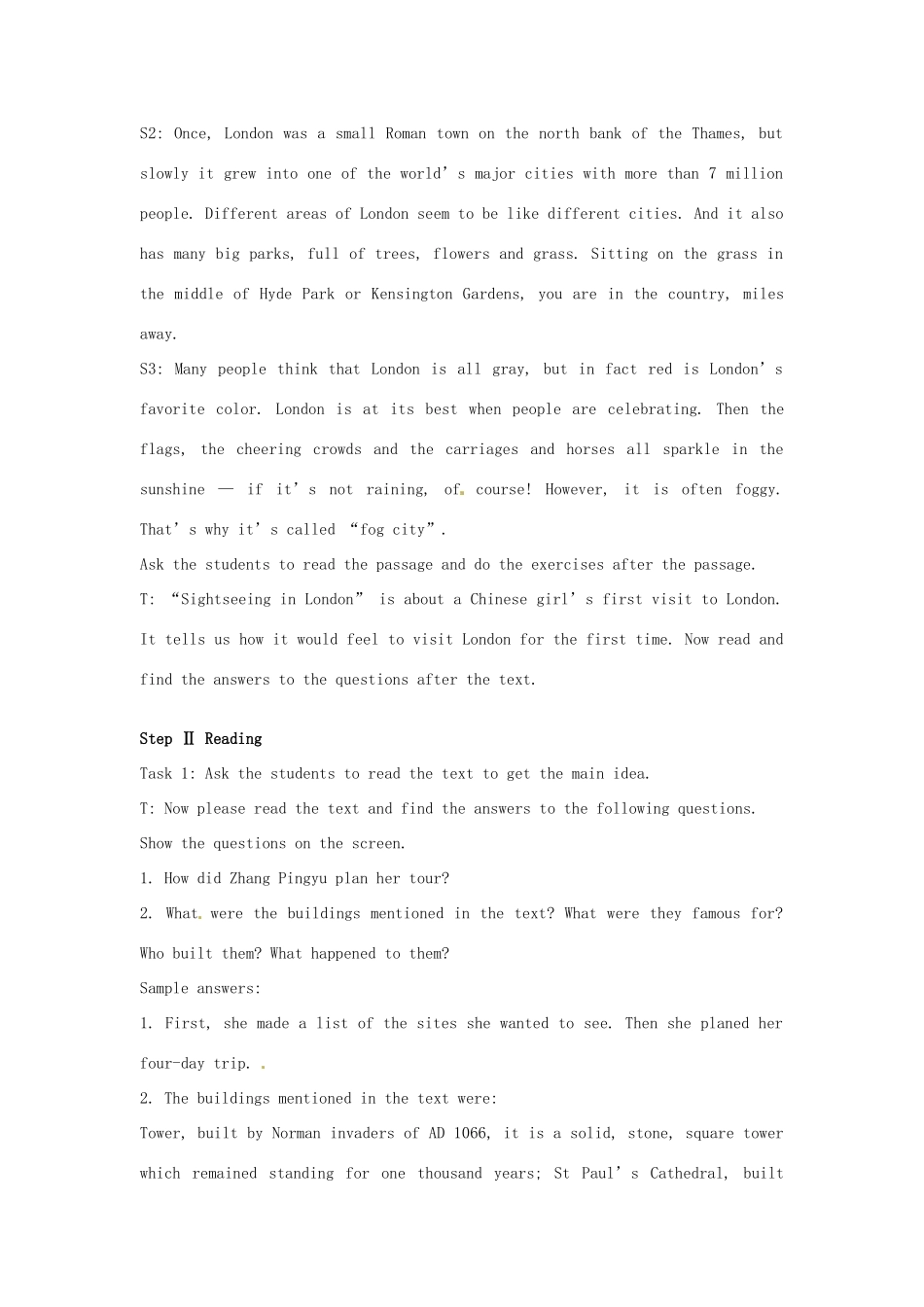 吉林省长春市第五中学2014年高中英语《Unit2 The United Kingdom The Third Period Extensive Reading》教案 新人教版必修5_第2页