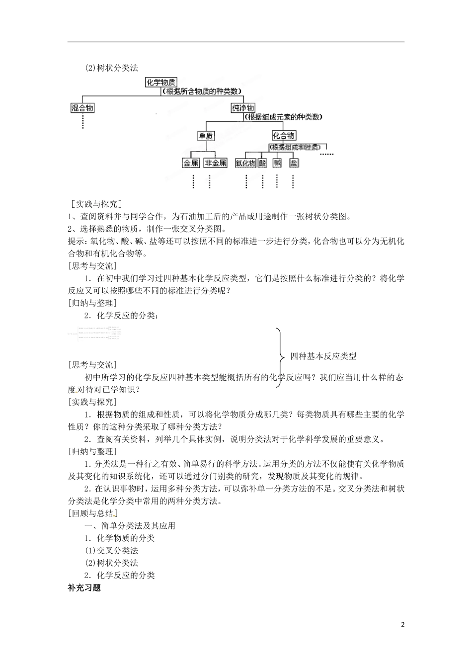内蒙古伊图里河高级中学高一化学《2.1 物质的分类》教案（3） 新人教版_第2页