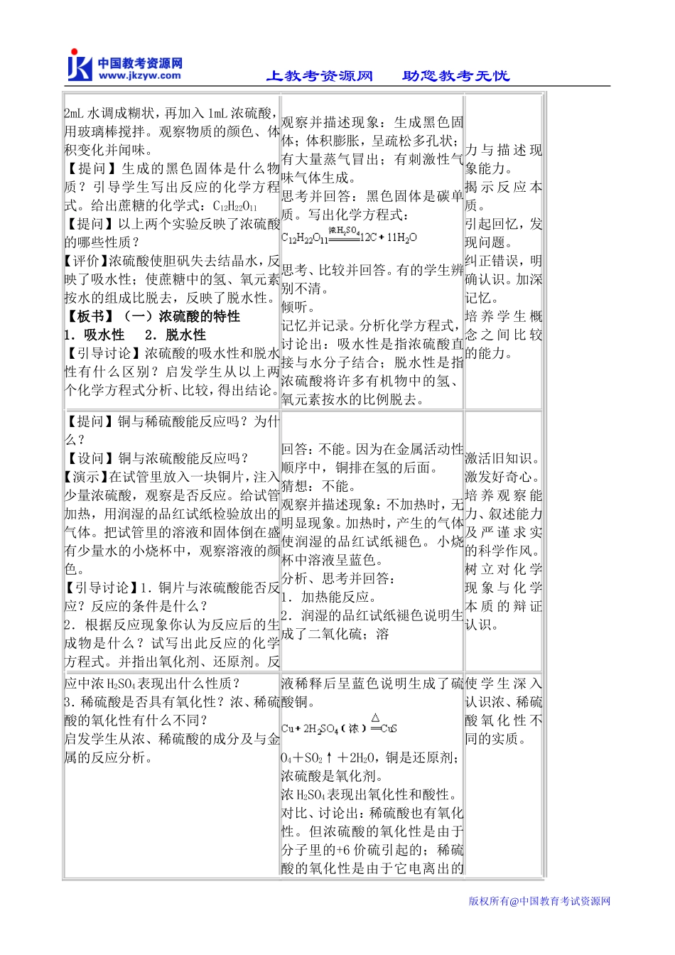 人教版高中化学第一册必修硫酸_第2页