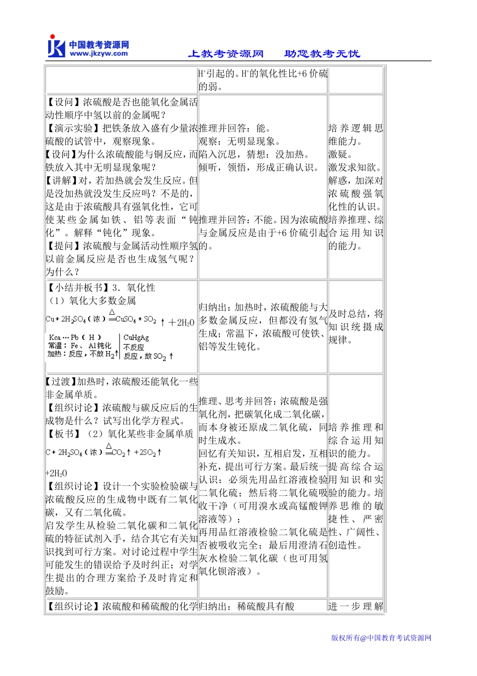 人教版高中化学第一册必修硫酸_第3页