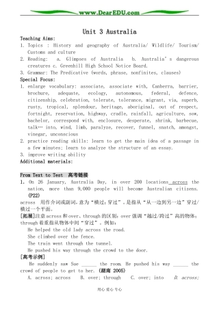 人教版英语选修9 Unit3 Australia