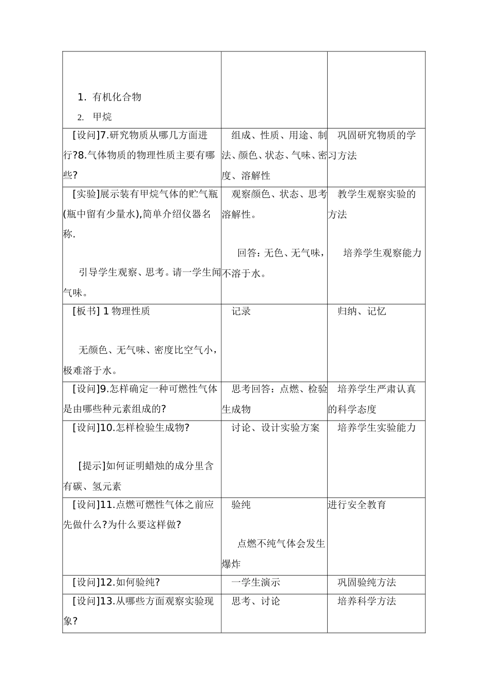 上科版高二化学甲烷 教案_第2页
