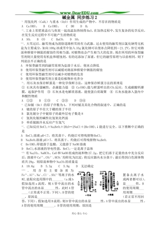 上科版高一化学碱金属 同步练习2