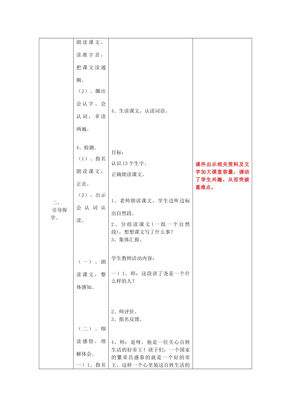 （秋季版）一年级语文下册 课文2 第8课《尧帝凿井》教学设计4 语文S版-语文S版小学一年级下册语文教案_第3页