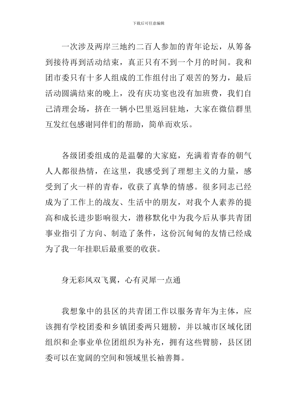 2024年高校教师在共青团X区委挂职年度工作总结_第2页