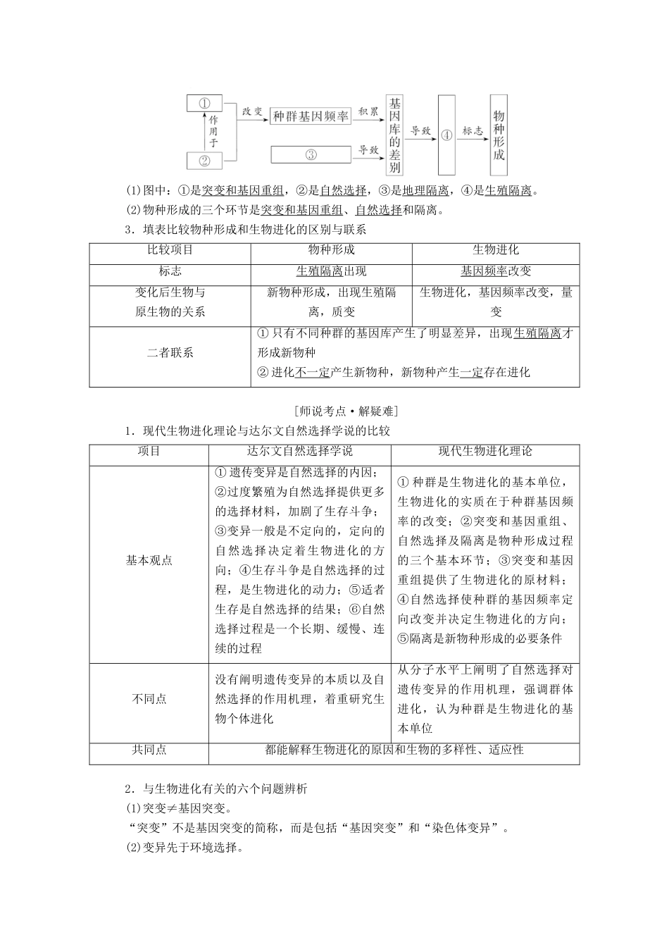 （江苏专版）高考生物一轮复习 第三单元 第3讲 现代生物进化理论讲义（含解析）（必修2）-人教版高三必修2生物教案_第2页