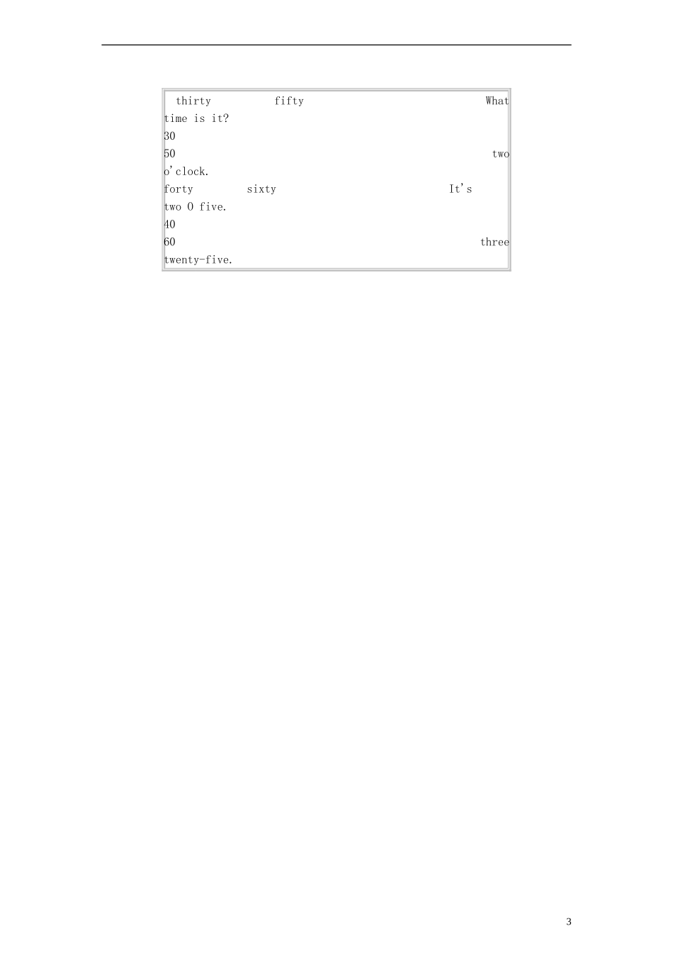 （EEC）三年级英语下册 Lesson6 What time is it教案_第3页