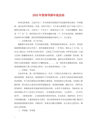 20XX年资深导游年底总结 