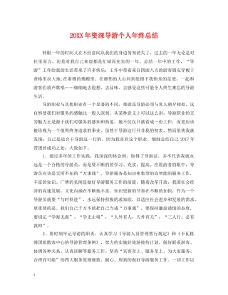 20XX年资深导游个人年终总结 