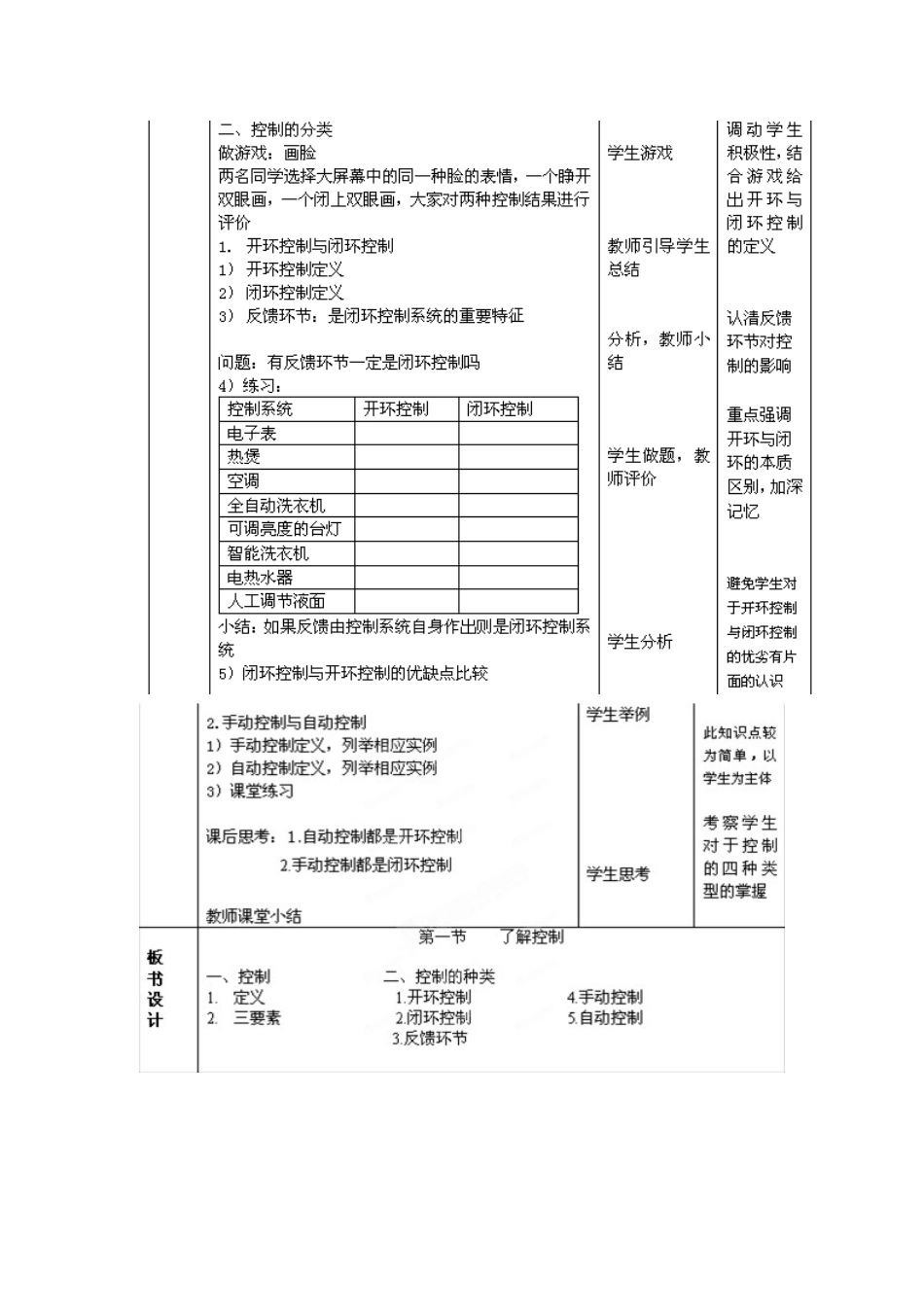 黑龙江省海林市高级中学高中通用技术《了解控制》教案_第2页