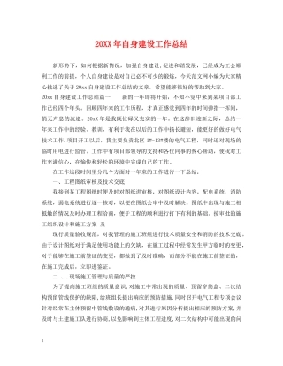 20XX年自身建设工作总结 