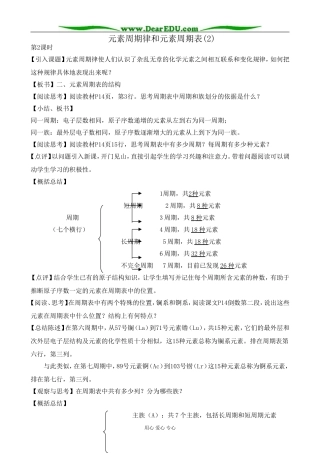 鲁科版高中化学必修2元素周期律和元素周期表(2)