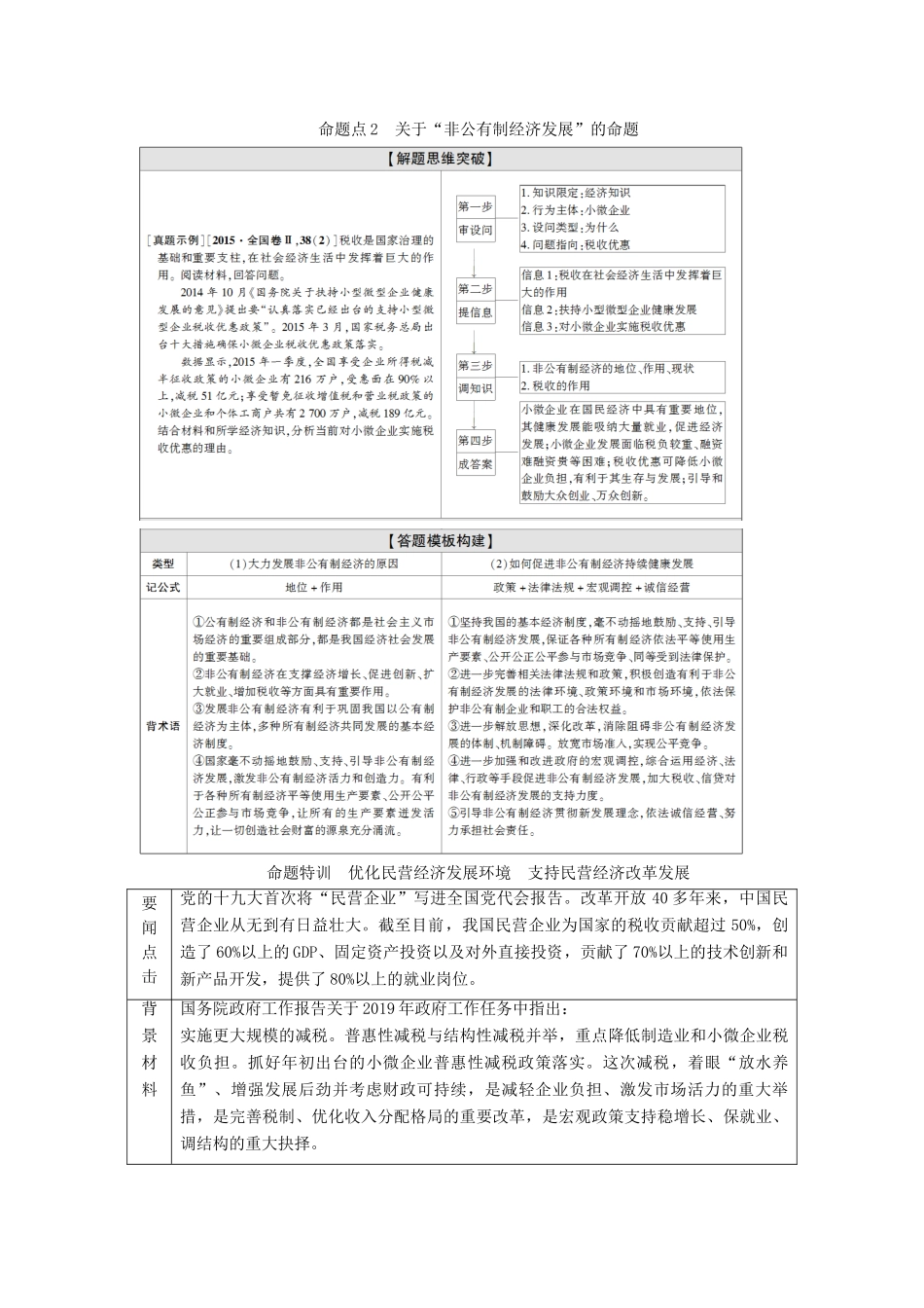 高考政治二轮复习 第1部分 专题2 经济制度与生产经营 第2课时 主观题增分提能教案-人教版高三全册政治教案_第2页
