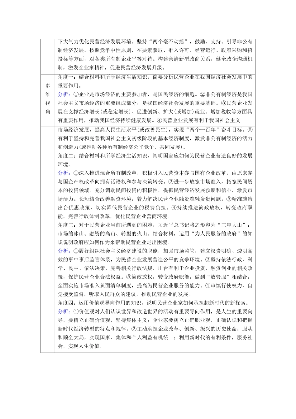 高考政治二轮复习 第1部分 专题2 经济制度与生产经营 第2课时 主观题增分提能教案-人教版高三全册政治教案_第3页