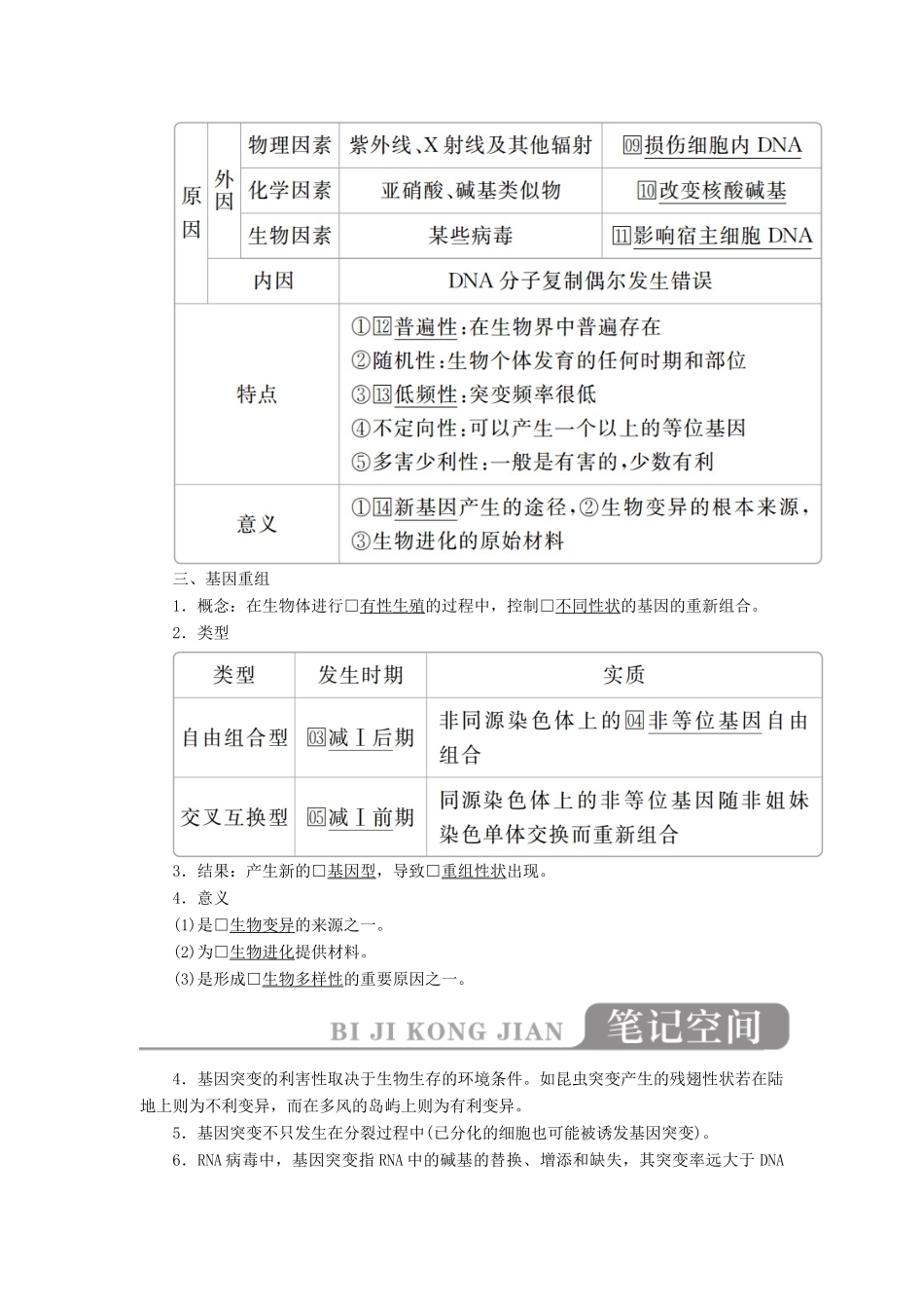 高考生物一轮复习 第七单元 第22讲 基因突变和基因重组讲义（含解析）（必修2）-人教版高三必修2生物教案_第3页