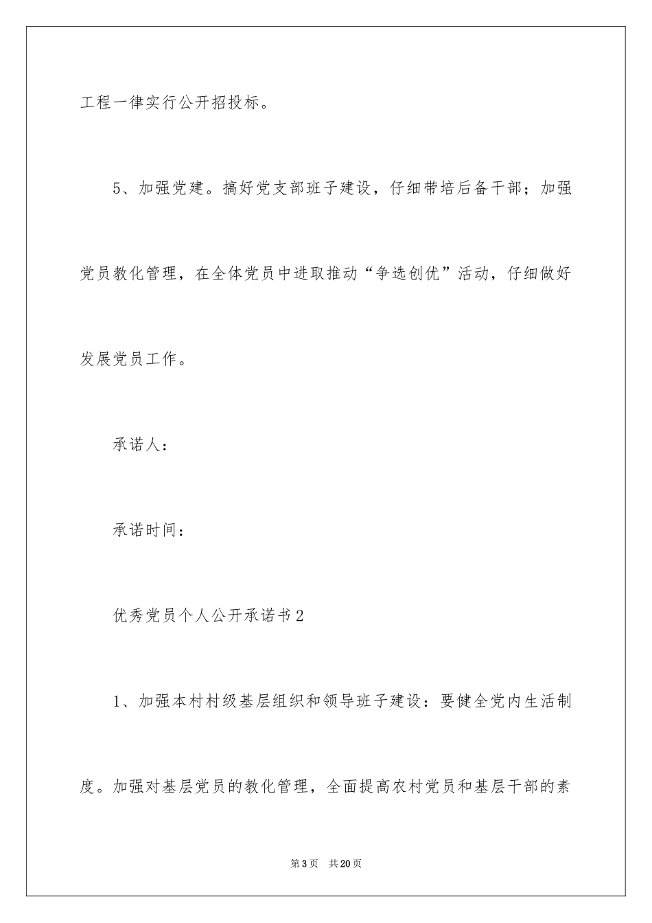 2024优秀党员个人公开承诺书_1_第3页
