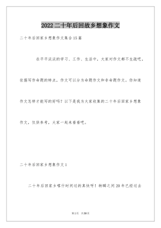 2024二十年后回故乡想象作文_8