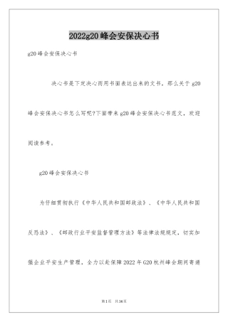 2024g20峰会安保决心书