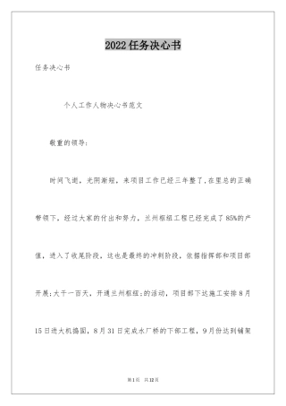 2024任务决心书
