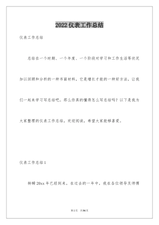 2024仪表工作总结