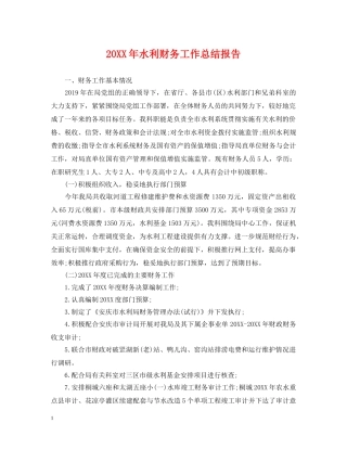 20XX年水利财务工作总结报告 