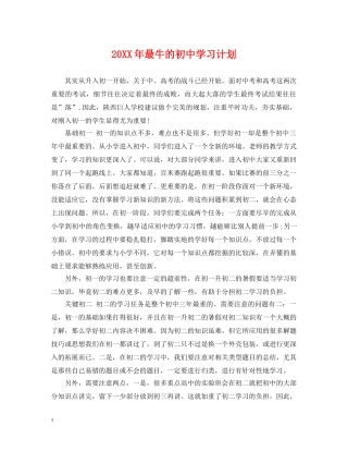 20XX年最牛的初习计划 