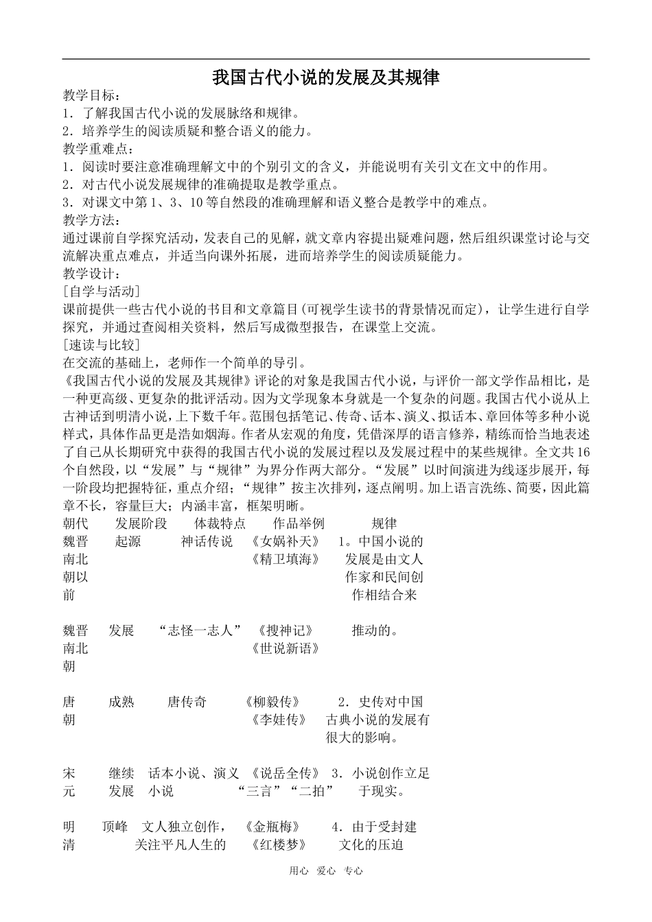 高中语文我国古代小说的发展及其规律人教版第五册_第1页